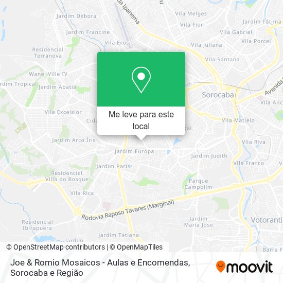Joe & Romio Mosaicos - Aulas e Encomendas mapa