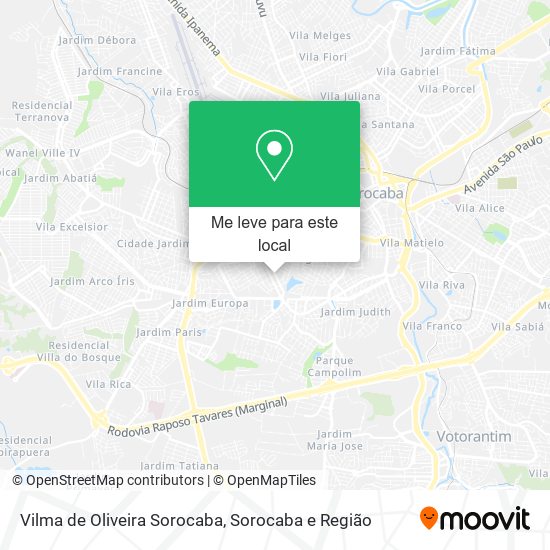 Vilma de Oliveira Sorocaba mapa