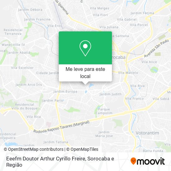 Eeefm Doutor Arthur Cyrillo Freire mapa