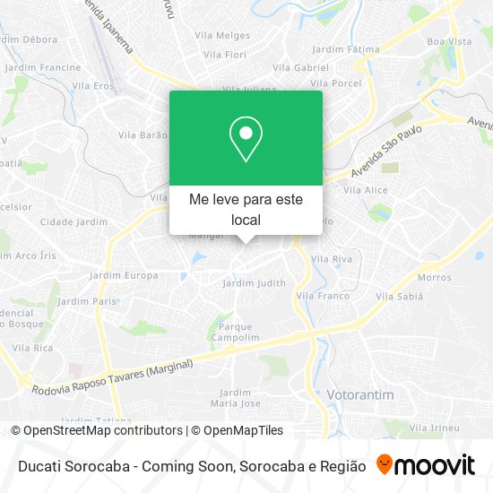 Ducati Sorocaba - Coming Soon mapa