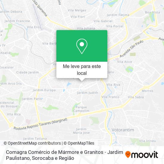 Comagra Comércio de Mármore e Granitos - Jardim Paulistano mapa