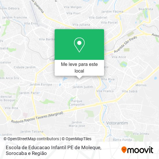 Escola de Educacao Infantil PE de Moleque mapa