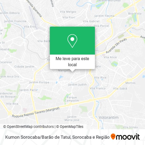 Kumon Sorocaba/Barão de Tatuí mapa