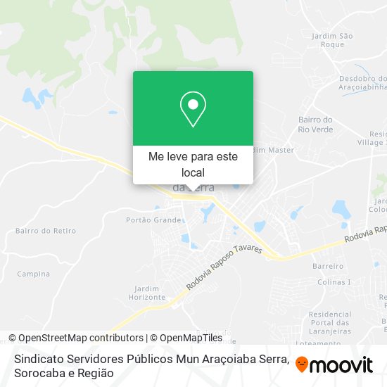 Sindicato Servidores Públicos Mun Araçoiaba Serra mapa