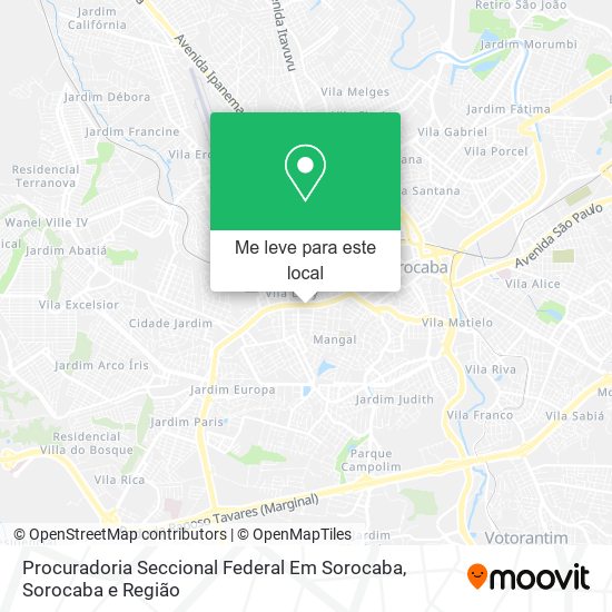 Procuradoria Seccional Federal Em Sorocaba mapa