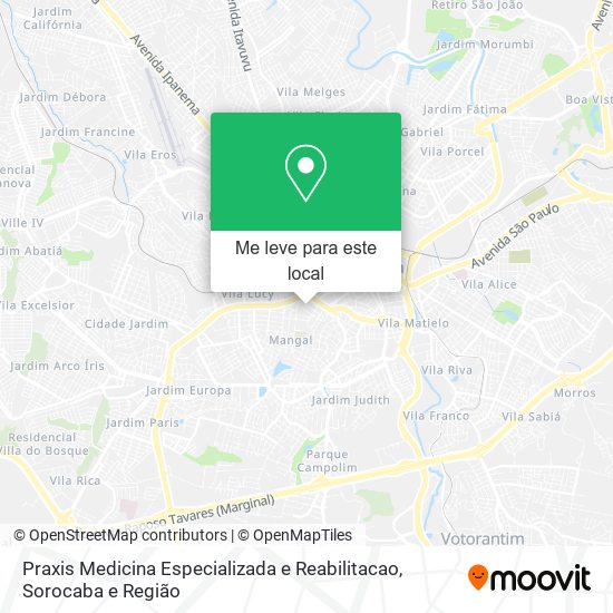 Praxis Medicina Especializada e Reabilitacao mapa