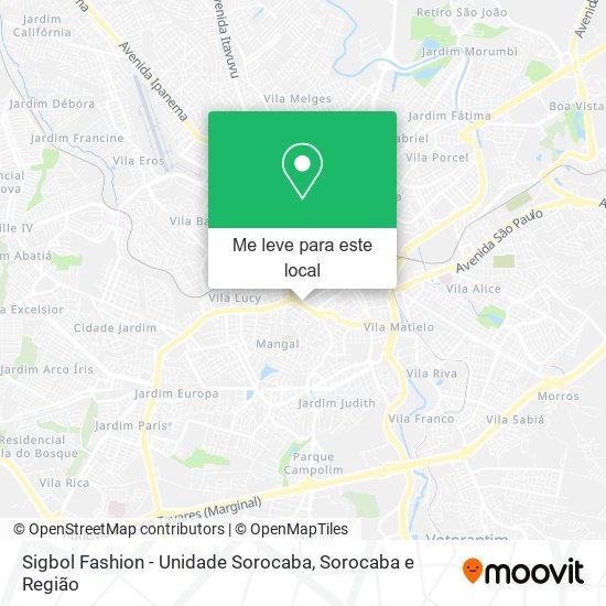 Sigbol Fashion - Unidade Sorocaba mapa