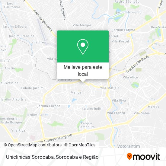 Uniclinicas Sorocaba mapa