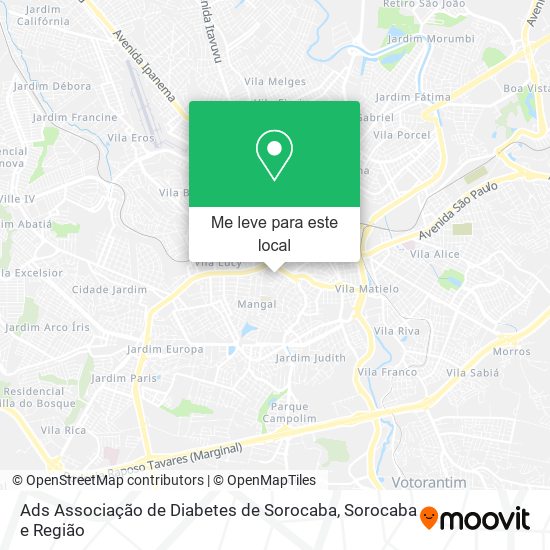 Ads Associação de Diabetes de Sorocaba mapa