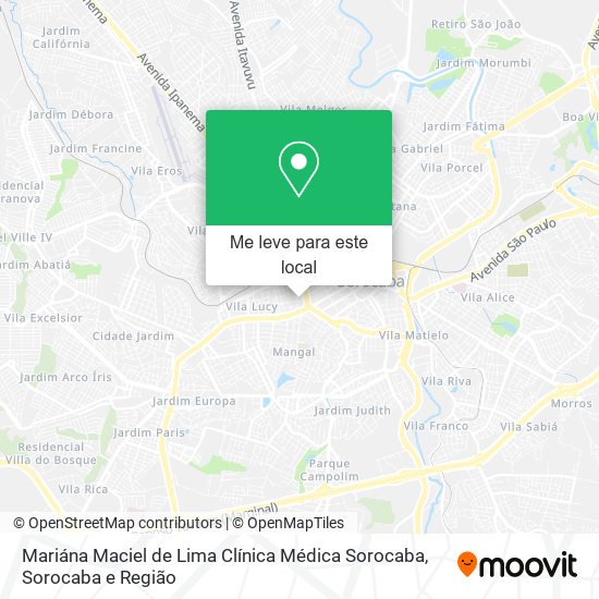 Mariána Maciel de Lima Clínica Médica Sorocaba mapa