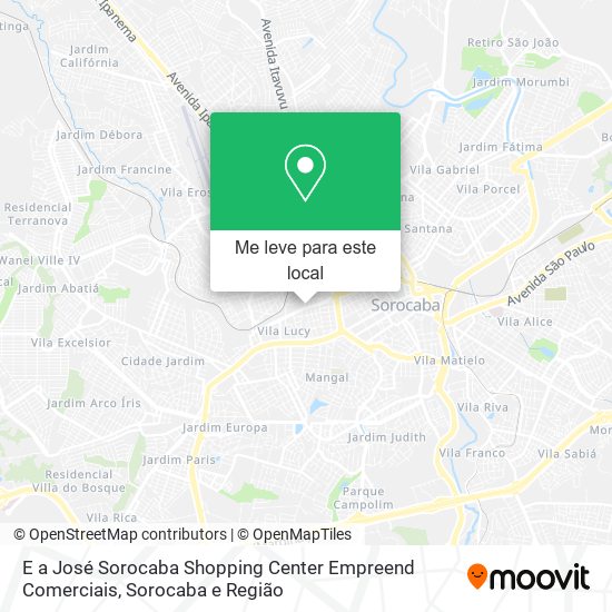 E a José Sorocaba Shopping Center Empreend Comerciais mapa