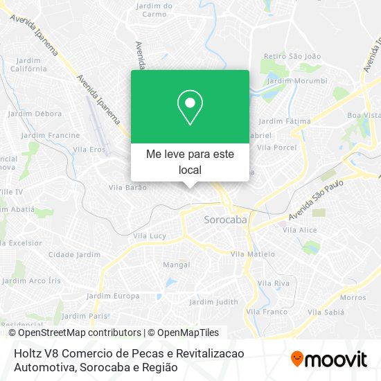 Holtz V8 Comercio de Pecas e Revitalizacao Automotiva mapa