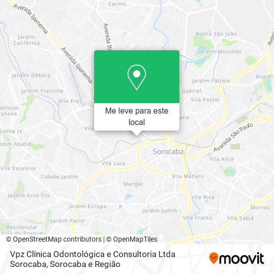 Vpz Clínica Odontológica e Consultoria Ltda Sorocaba mapa