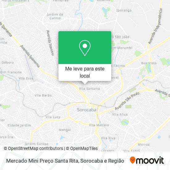 Mercado Mini Preço Santa Rita mapa