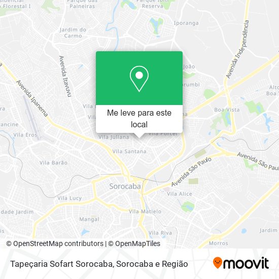 Tapeçaria Sofart Sorocaba mapa