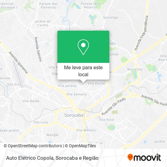 Auto Elétrico Copola mapa