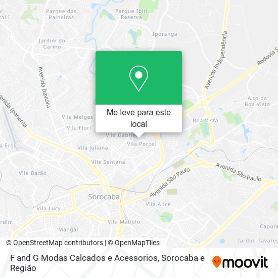 F and G Modas Calcados e Acessorios mapa