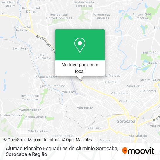 Alumad Planalto Esquadrias de Aluminio Sorocaba mapa