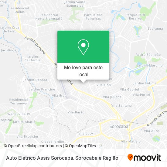 Auto Elétrico Assis Sorocaba mapa