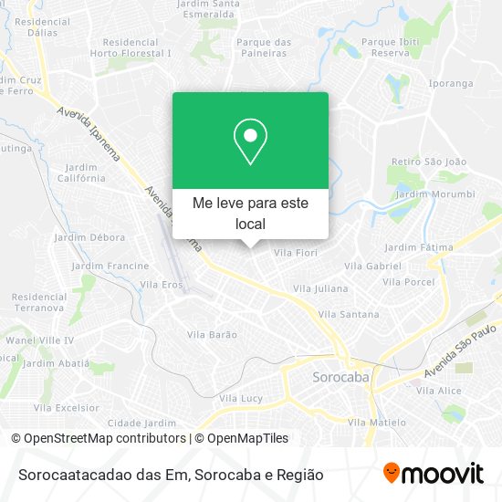 Sorocaatacadao das Em mapa