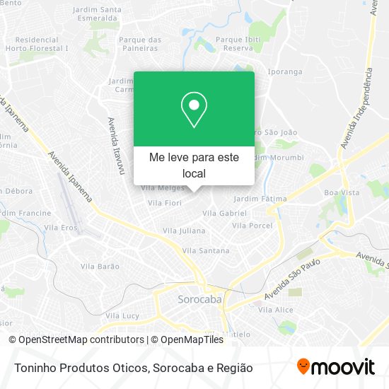 Toninho Produtos Oticos mapa