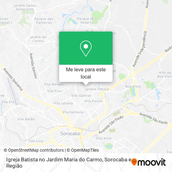 Igreja Batista no Jardim Maria do Carmo mapa