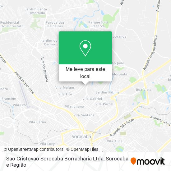 Sao Cristovao Sorocaba Borracharia Ltda mapa