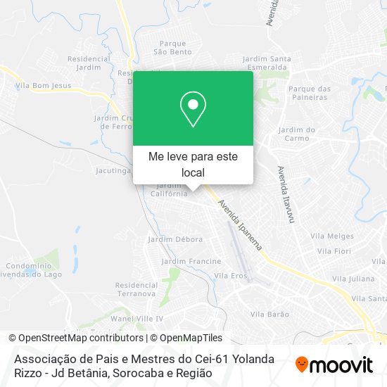 Associação de Pais e Mestres do Cei-61 Yolanda Rizzo - Jd Betânia mapa