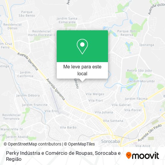Perky Indústria e Comércio de Roupas mapa