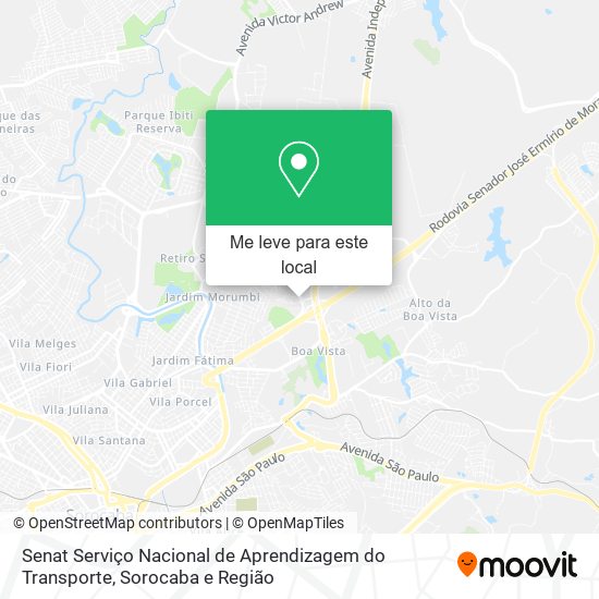 Senat Serviço Nacional de Aprendizagem do Transporte mapa