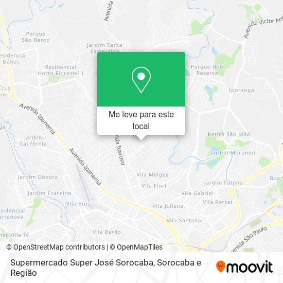 Supermercado Super José Sorocaba mapa