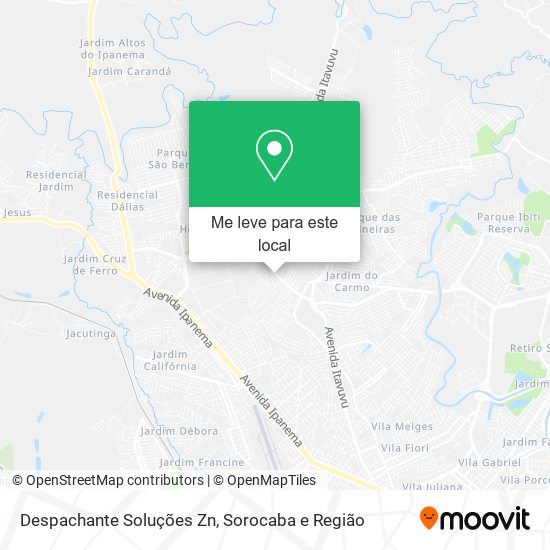 Despachante Soluções Zn mapa