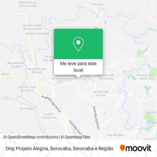 Ong Projeto Alegria, Sorocaba mapa