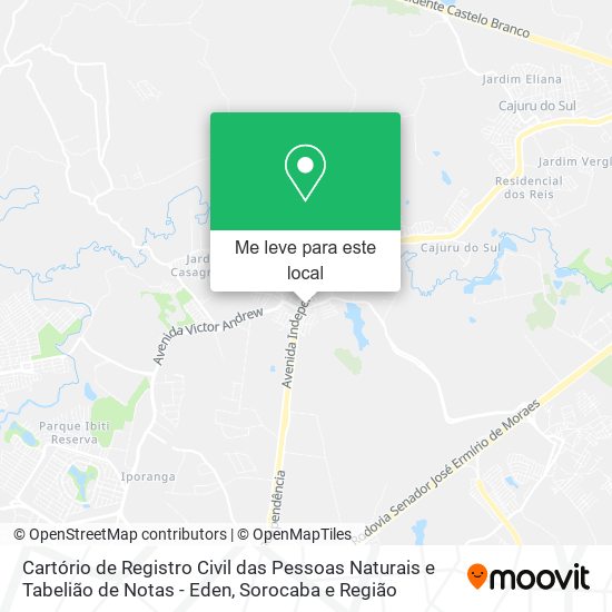 Cartório de Registro Civil das Pessoas Naturais e Tabelião de Notas - Eden mapa