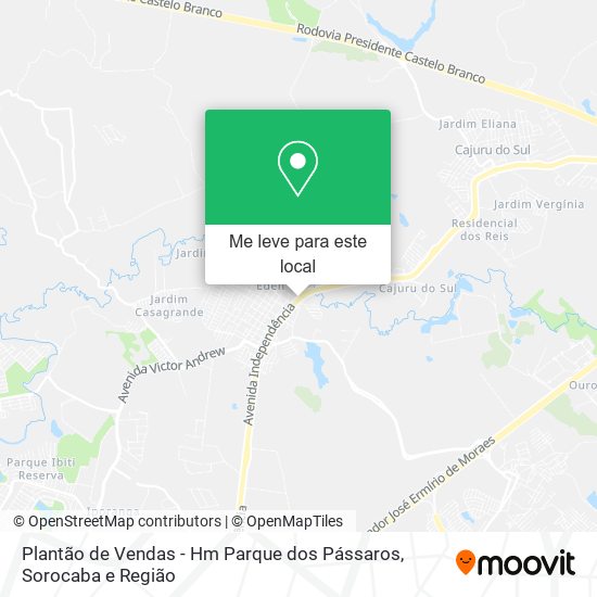 Plantão de Vendas - Hm Parque dos Pássaros mapa