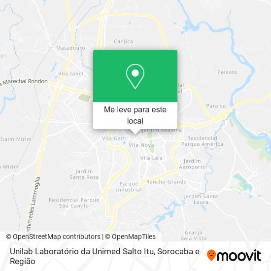 Unilab Laboratório da Unimed Salto Itu mapa