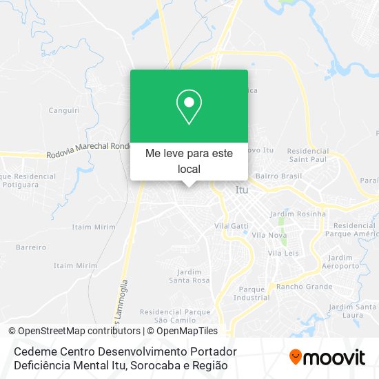 Cedeme Centro Desenvolvimento Portador Deficiência Mental Itu mapa