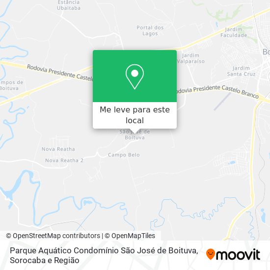 Parque Aquático Condomínio São José de Boituva mapa