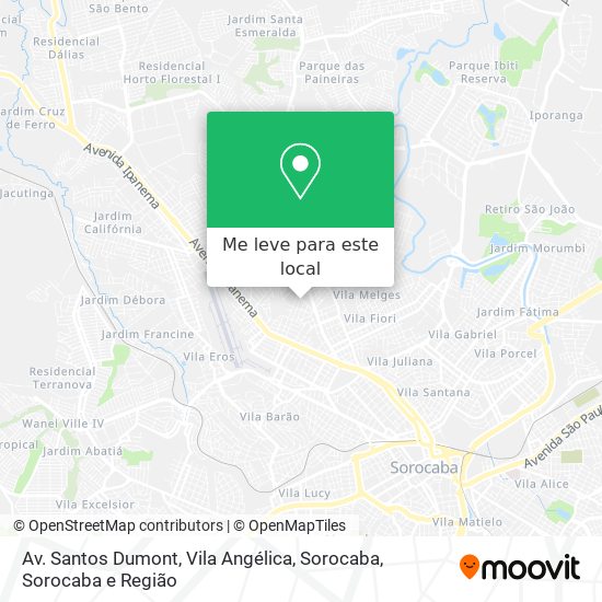 Av. Santos Dumont, Vila Angélica, Sorocaba mapa