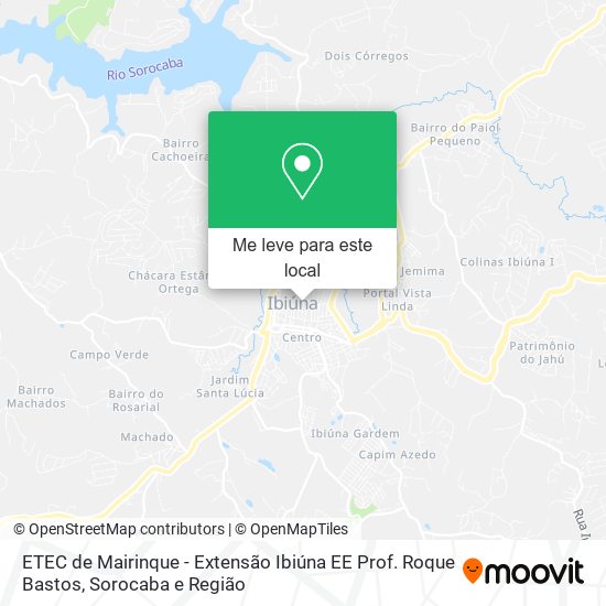 ETEC de Mairinque - Extensão Ibiúna EE Prof. Roque Bastos mapa