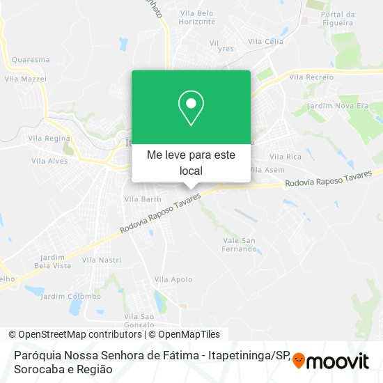 Paróquia Nossa Senhora de Fátima - Itapetininga / SP mapa