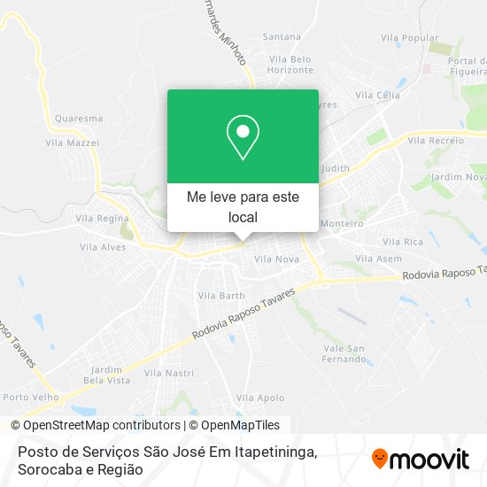 Posto de Serviços São José Em Itapetininga mapa