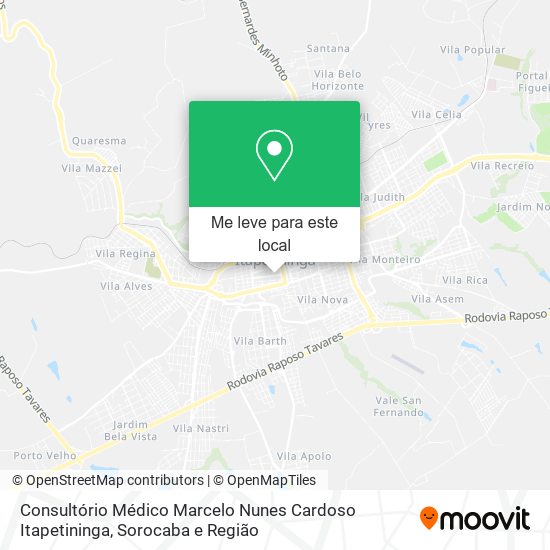 Consultório Médico Marcelo Nunes Cardoso Itapetininga mapa