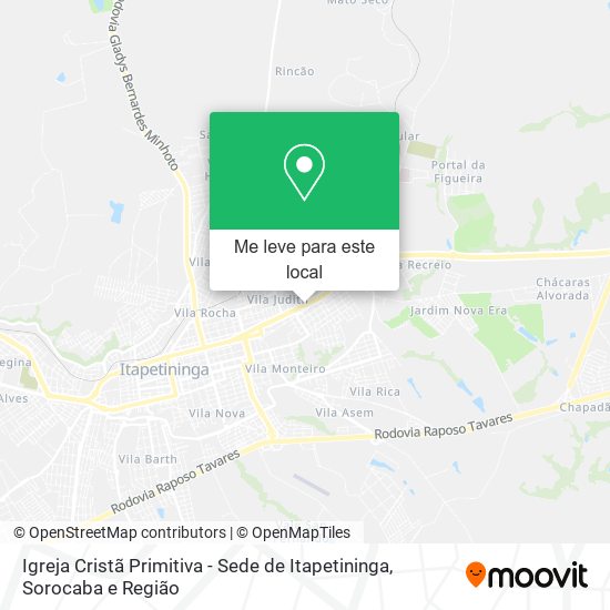 Igreja Cristã Primitiva - Sede de Itapetininga mapa