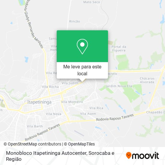 Monobloco Itapetininga Autocenter mapa