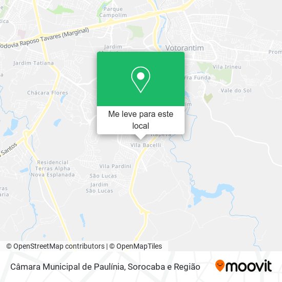 Câmara Municipal de Paulínia mapa