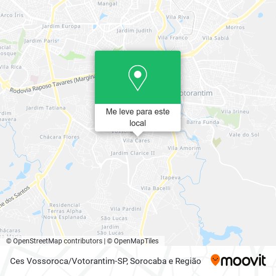 Ces Vossoroca/Votorantim-SP mapa
