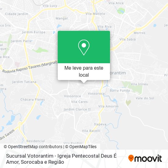 Sucursal Votorantim - Igreja Pentecostal Deus É Amor mapa