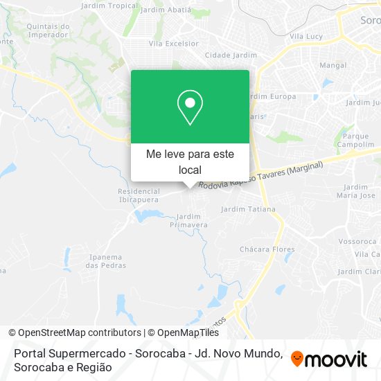 Portal Supermercado - Sorocaba - Jd. Novo Mundo mapa