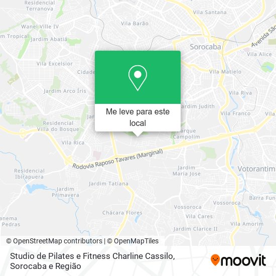 Studio de Pilates e Fitness Charline Cassilo mapa